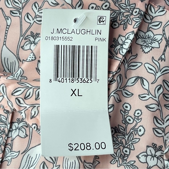 J. McLaughlin Arisa Cotton Popover NWT Floral Bird  Shirt Dress sz XL - Picture 7 of 14